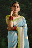 Precious Powder Blue Zari Weaving Silk Function Wear Saree With Blouse