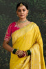 Incredible Yellow Zari Weaving Silk Haldi Wear Saree With Blouse