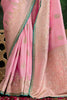 Charming Baby Pink Zari Weaving Silk Wedding Wear Saree With Blouse