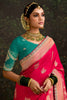 Astonishing Pink Zari Weaving Silk Reception Wear Saree With Blouse