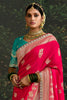 Astonishing Pink Zari Weaving Silk Reception Wear Saree With Blouse