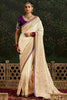 Alluring Cream Zari Weaving Silk Event Wear Saree With Blouse