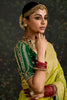 Startling Lime Green Zari Weaving Silk Event Wear Saree With Blouse