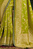 Startling Lime Green Zari Weaving Silk Event Wear Saree With Blouse