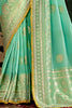 Awesome Sea Green Weaving Silk Function Wear Saree With Blouse