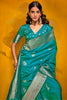 Lovely Blue Color Zari Weaving Silk Festival Wear Saree With Blouse