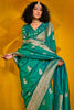 Lovely Green Color Zari Weaving Silk Festival Wear Saree With Blouse