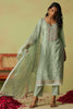 Surprising Pista-Green Embroidered Organza Pant Suit With Dupatta