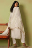 Ravishing Off-White Embroidered Organza Traditional Pant Suit