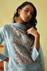 Stunning Sky-Blue Embroidered Organza Pant Suit With Dupatta
