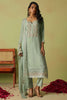 Surprising Pista-Green Embroidered Organza Pant Suit With Dupatta