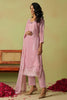 Lovely Pink Embroidered Organza Traditional Pant Suit With Dupatta
