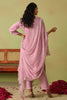 Lovely Pink Embroidered Organza Traditional Pant Suit With Dupatta