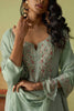 Surprising Pista-Green Embroidered Organza Pant Suit With Dupatta