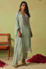 Surprising Pista-Green Embroidered Organza Pant Suit With Dupatta