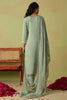 Surprising Pista-Green Embroidered Organza Pant Suit With Dupatta