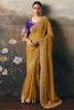 Beautiful Yellow Stone Work Silk Haldi Wear Saree With Blouse