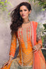 Beautiful Orange Embroidered Chinon Silk Wedding Wear Palazzo Suit