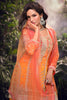 Beautiful Orange Embroidered Chinon Silk Wedding Wear Palazzo Suit