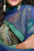 Ravishing Blue Embroidered Chinon Silk Ceremony Wear Palazzo Suit