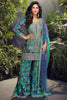 Ravishing Blue Embroidered Chinon Silk Ceremony Wear Palazzo Suit