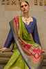 Beautiful Olive Green Digital Print Silk Event Wear Saree With Blouse