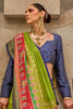 Beautiful Olive Green Digital Print Silk Event Wear Saree With Blouse