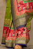 Beautiful Olive Green Digital Print Silk Event Wear Saree With Blouse