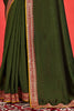 Bewitching Olive Green Sequins Vichitra Silk Festival Wear Saree