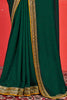 Attractive Green Sequins Vichitra Silk Mehendi Wear Saree With Blouse