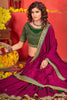 Pretty Magenta Color Embroidered Vichitra Silk Reception Wear Saree