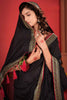 Delightful Black Embroidered Vichitra Silk Function Wear Saree