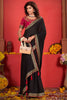 Delightful Black Embroidered Vichitra Silk Function Wear Saree