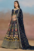 Wonderful Navy Blue Zari Work Georgette Wedding Wear Lehenga Choli
