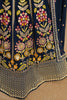 Wonderful Navy Blue Zari Work Georgette Wedding Wear Lehenga Choli