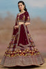 Astonishing Maroon Sequins Georgette Reception Wear Lehenga Choli