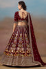 Astonishing Maroon Sequins Georgette Reception Wear Lehenga Choli