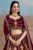Astonishing Maroon Sequins Georgette Reception Wear Lehenga Choli