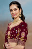Astonishing Maroon Sequins Georgette Reception Wear Lehenga Choli