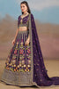 Amazing Purple Floral Embroidery Georgette Bridesmaid Lehenga Choli