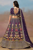 Amazing Purple Floral Embroidery Georgette Bridesmaid Lehenga Choli