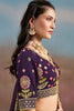 Amazing Purple Floral Embroidery Georgette Bridesmaid Lehenga Choli