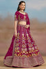 Ravishing Pink Thread Work Georgette Engagement Wear Lehenga Choli
