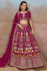 Ravishing Pink Thread Work Georgette Engagement Wear Lehenga Choli
