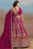 Ravishing Pink Thread Work Georgette Engagement Wear Lehenga Choli