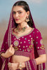 Ravishing Pink Thread Work Georgette Engagement Wear Lehenga Choli