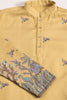 Outstanding Yellow Thread Work Viscose Haldi Wear Men Kurta