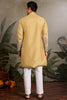 Outstanding Yellow Thread Work Viscose Haldi Wear Men Kurta