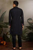 Beautiful Black Sequins Viscose Silk Sangeet Wear Men Kurta