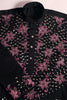 Beautiful Black Sequins Viscose Silk Sangeet Wear Men Kurta